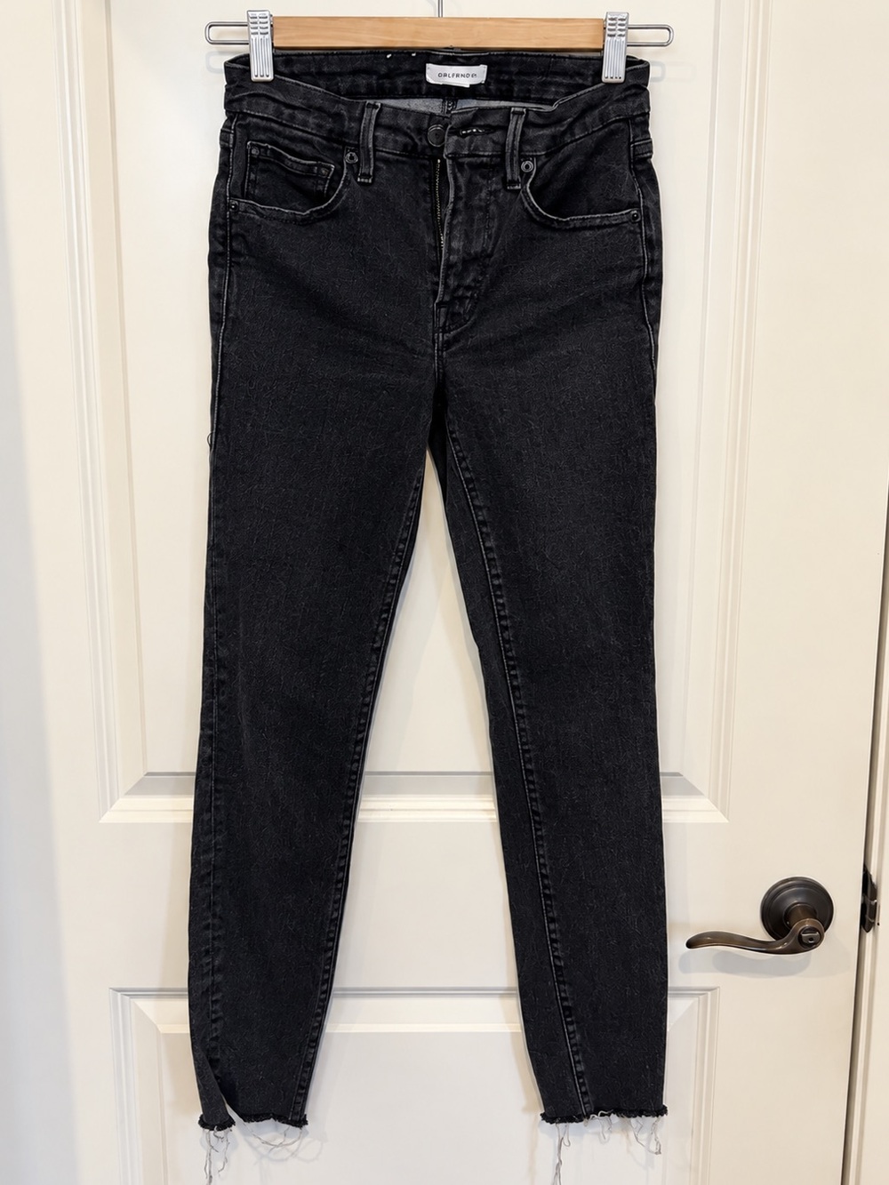 Good American Good Legs Skinny Raw Hem Jeans Black Size 00/24